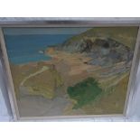 Ian Simpson, Lundy Bay, Oil on board, Signed, see label verso, 30 x 36 ins..