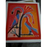 Michael Rothenstein 1908-1993, Forest Birds, Woodcut, Signed limited edition 51 / 75, unframed, 30 x