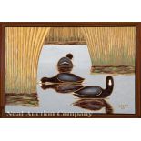 James "Mac" McConnell Anderson (American/Mississippi, 1907-1998), "Coots in the Bayou", 1985, oil on