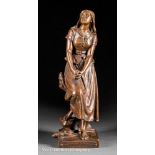 Continental Bronze Figure of "Jeanne D'Arc", after the original by Eugene Laurent, inscribed