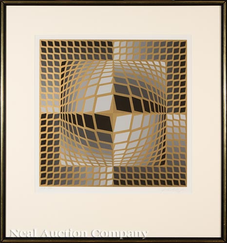 Victor Vasarely (French/Hungarian, 1906-1997), "Do.Re", color screenprint, pencil-signed, titled and