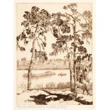 Walter Ronald Locke (American/Florida, 1883-1949), "Edge of the Pines, Fla.", 1938, etching,