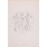 George Valentine Dureau (American/New Orleans, 1930-1914), "Three Figures", graphite on paper,