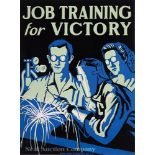 John McCrady (American/New Orleans, 1911-1968), "Job Training for Victory", 1942, silkscreen, "New