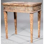 Italian Neoclassical Painted Console Table, 18th c., frieze drawer, tapered legs, spade feet, old