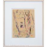 Walter Inglis Anderson (American/Mississippi, 1903-1965), "The Cottage", crayon on paper,