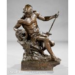 French Bronze Figure of a Blacksmith, after "La Source du Pactole" by Emile Louis, signature title