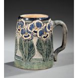 Newcomb College Art Pottery High Glaze Tankard, 1907, decorated by May Louise Dunn with high