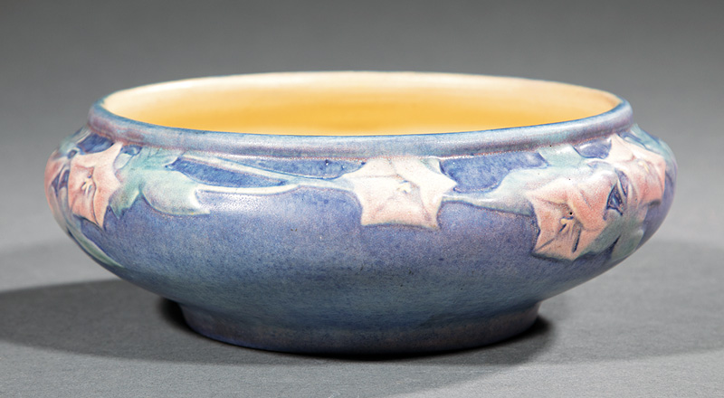 Newcomb College Art Pottery Low Bowl, 1921, decorated by Anna Frances Simpson with relief-carved - Image 2 of 3