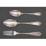 French First Standard Silver Partial Flatware Service, Henri Soufflot, Paris, wc. 1884-1910, incl.