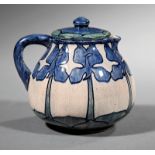 Newcomb College Art Pottery High Glaze Lidded Creamer, 1903, decorated by Ada Wilt Lonnegan with
