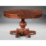 Antique Italian Marquetry and Mahogany Center Table in the Renaissance Taste, 19th c., segmented top