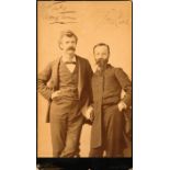 Signed Imperial Cabinet Card of Mark Twain and George Washington Cable, c. 1884, albumen