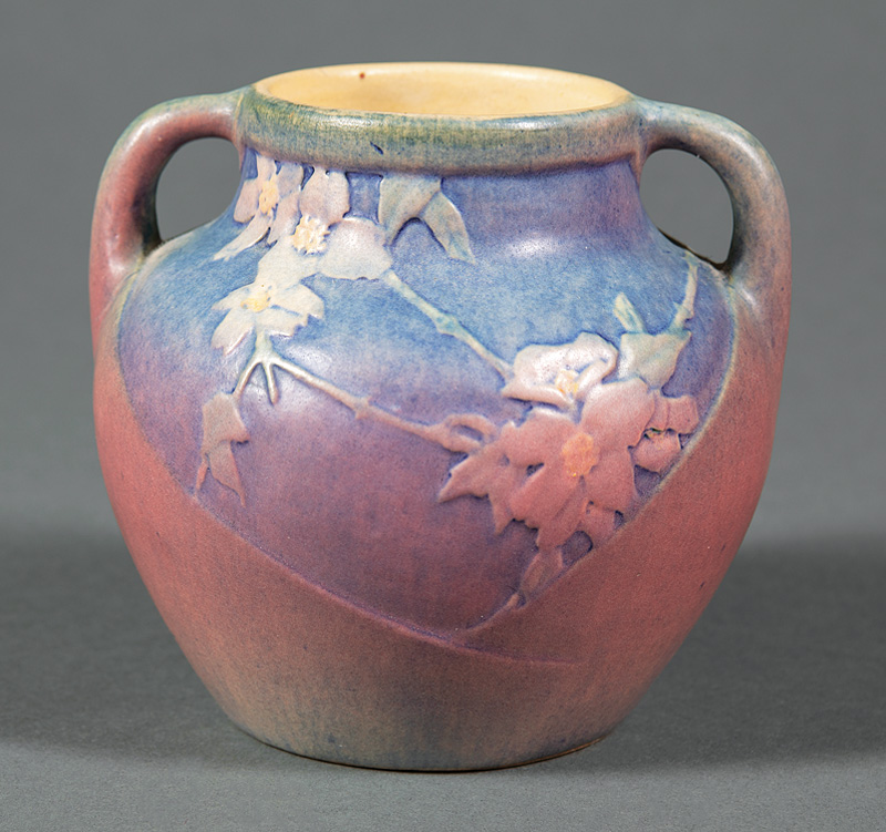 Newcomb College Art Pottery Two-Handled Vase, 1917, decorated by Sadie Irvine with relief-carved - Image 2 of 3