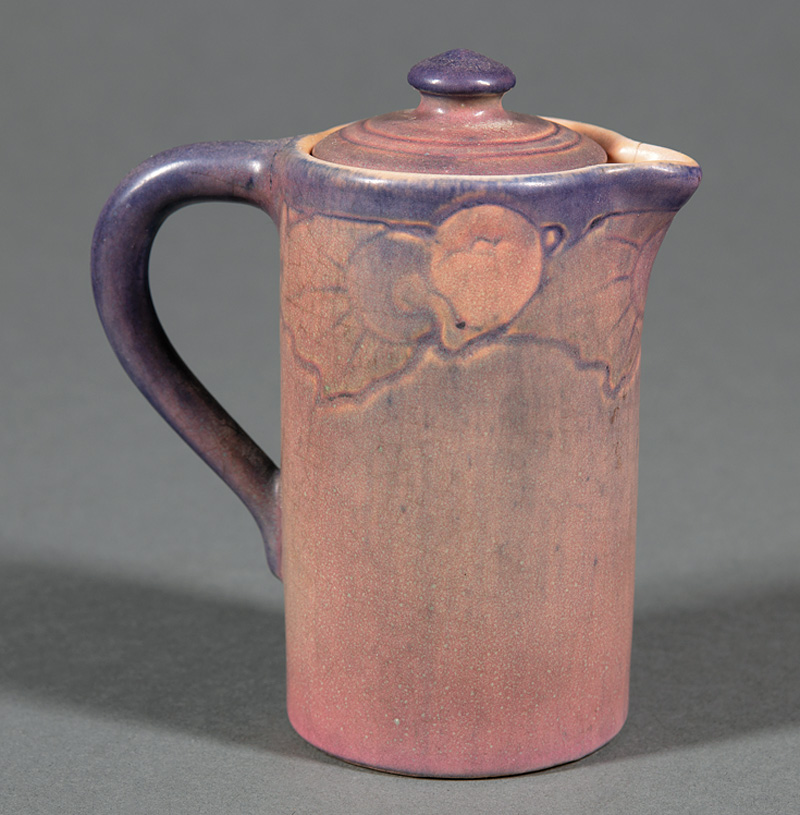 Newcomb College Art Pottery Creamer with Lid, 1912, decorated by Sadie Irvine with relief-carved - Image 2 of 3