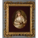 KPM Porcelain Plaque, late 19th c., impressed monogram and scepter mark, depicting "Portrait of