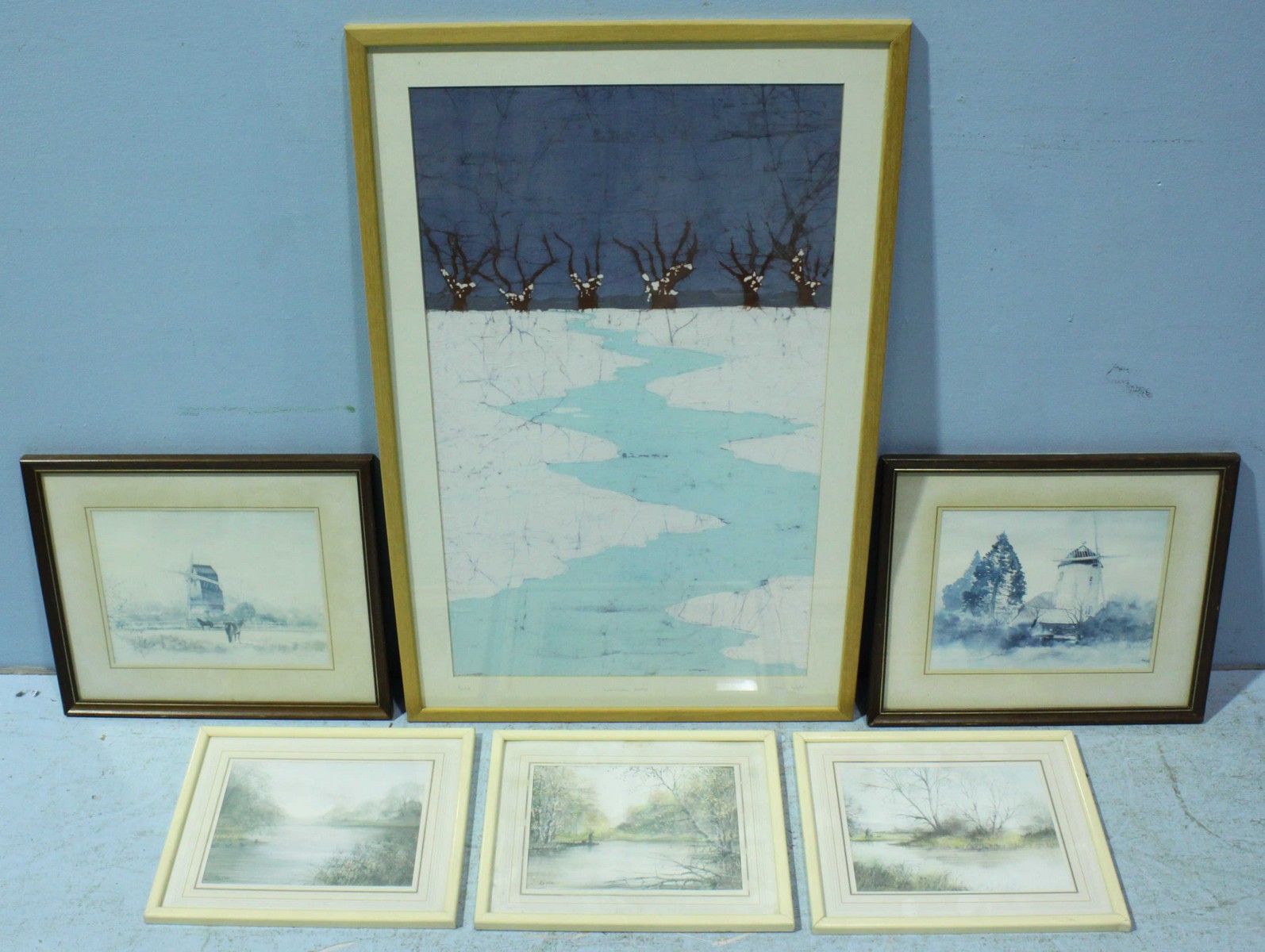 Sian Hughes, 20thC British, 'Grantchester Winter', signed, dated and titled in pencil, mounted,