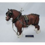 Beswick Connoisseur Harnessed Shire Horse Burnham Beauty, model No. 2309, brown matt. Beswick mark