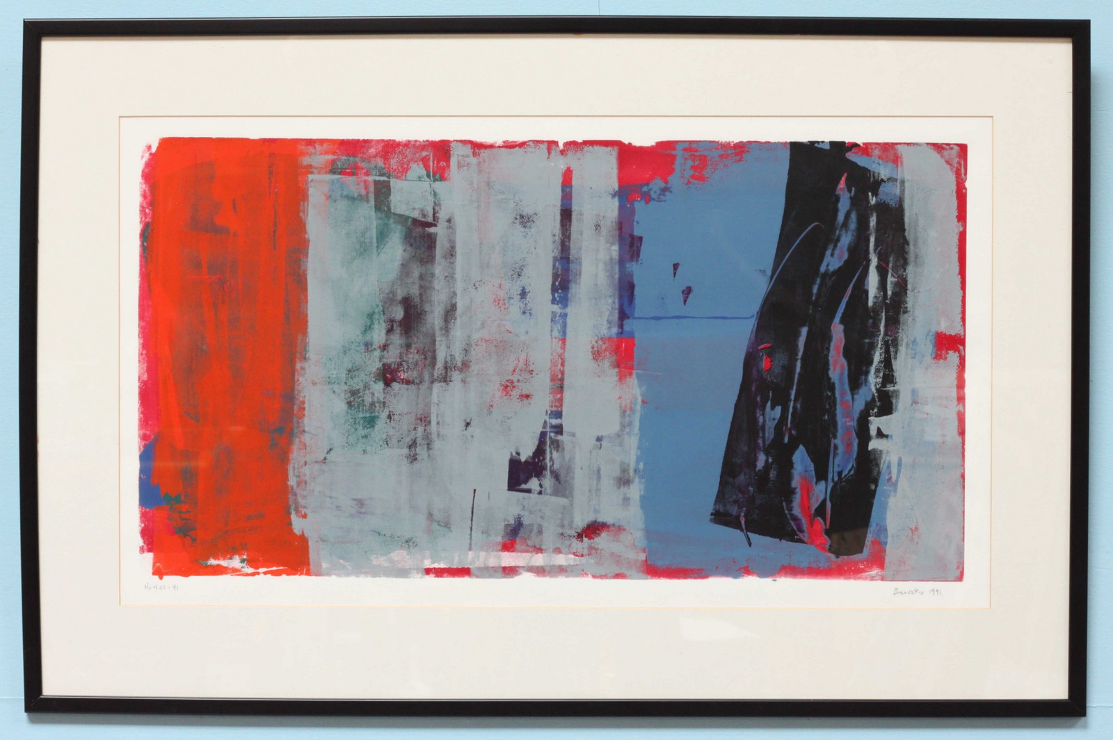 Martin Brewster (20th Century) 'Abstract No. 21' signed and dated '1991' in pencil. Framed print. 41