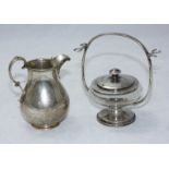 A Victorian silver milk jug, of baluster form, Edward & John Barnard, London 1853, together with a