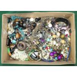 A quantity of assorted costume jewellery, including various bangles, necklaces and beads etc.