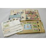 A small schoolboy collection of world stamps mounted in album. Part filled, some post marked,