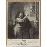 After Rembrandt Harmensz van Rijn (1606-1669) 'Le Prinçe de Gueldre menaçant son pere' unframed