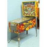 A 1975 Bally 'Wizard!' electro-mechanical pinball machine designed by Greg Kmiec and decorated