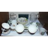 SECTION 5. An assortment of mixed ceramics and glass including Wedgwood cups and some Wedgwood