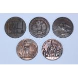 Five 18th Century Copper Halfpenny Provincial Tokens, All Norwich, Norfolk: 'John Harvey' 1792, D&