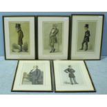 Five various framed Vanity Fair 'Spy' prints. 32 x 19cm, together with a Vanity Fair political