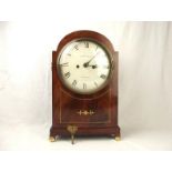 A George III flame-mahogany veneered bracket clock by Bothamley, Boston, with eight-day twin-fusee