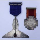 Two various early 20th century silver Freemasons jewels, both inscribed and presented to 'P.G.P G.