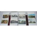 Two albums of postcards containing approximately 160 cards in total, one album of mixed interest,