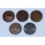 Five 18th Century Copper Halfpenny Provincial Tokens (All Birmingham, Warwickshire): 'P. Kempson,