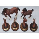 Beswick Shire Horse, model No. 2578, small chip to ear, together with Beswick Cantering Shire, model