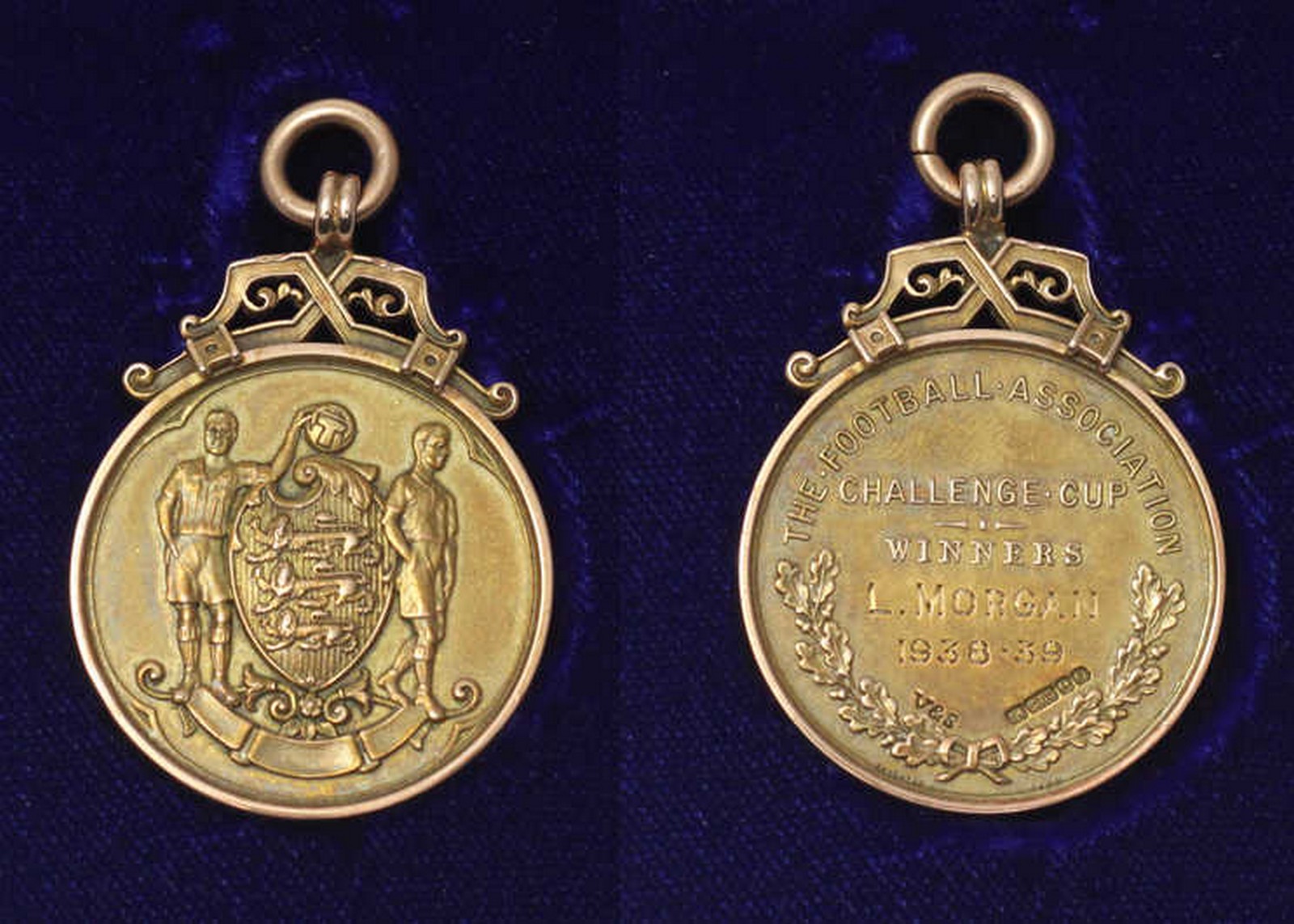 A 14ct gold 1939 FA Cup Final Winners Medal to Portsmouth Full-back Lewis Morgan (30th April 1911-