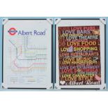 Two prints relating Southsea including a map of Albert Road in the style of a London underground