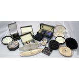 A good quantity of assorted costume jewellery including a silver-gilt 'Mother' brooch, belt buckles,