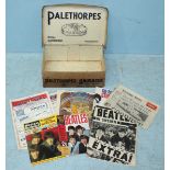 A quantity of The Beatles and Rolling Stones ephemera, together with an Evening News last edition,