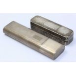 A silver engine-turned cigar case by William Manton, hallmarked Birmingham, 1982, together with a