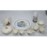 A small assortment of mixed ceramic items including a Poole pottery plate, a fifteen-piece Sylvan