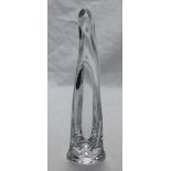 A Daum clear glass stylized figure of the Madonna. 35cm high.