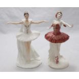 Two limited edition Coalport bone china figurines, 'Dame Margot Fonteyn as Cinderella', No. 15/4950,