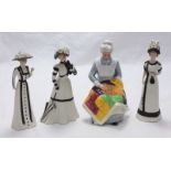 A Royal Doulton figure of an elderly lady, 'Eventide H.N 2814' together with three various