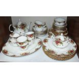 SECTION 10. A forty-two piece Royal Albert 'Old Country Roses' part dinner and tea set, comprising