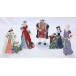 A Royal Doulton limited edition porcelain figure of Henry VIII HN3458, together with Catherine of