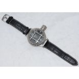 A Russian 'BMO CCCP' stainless steel, manual wind divers wristwatch, the black dial with luminous