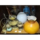 SECTION 43. Various paraffin oil lamps and glass shades etc