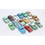 Sixteen various unboxed Dinky cars including Hillman Minx, Mercedes Benz 220 SE, Packard